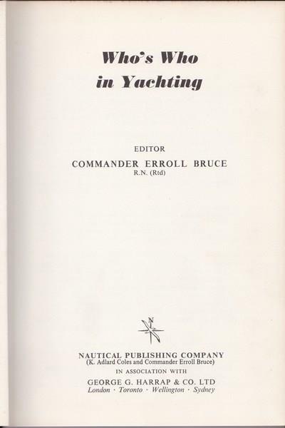 Whòs Who in Yachting - Erroll Bruce - copertina