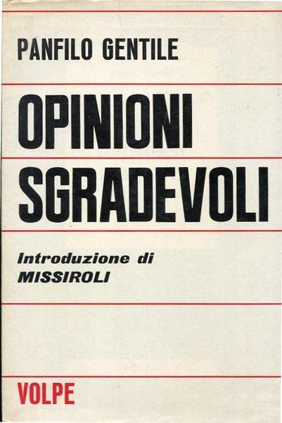 Opinioni sgradevoli - Panfilo Gentile - copertina