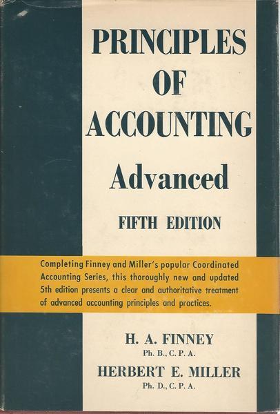 Principles Of Accounting - H. A. Finney - copertina