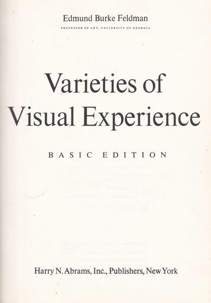 Varieties of Visual Experiences - basic edition - Edmund Burke - copertina