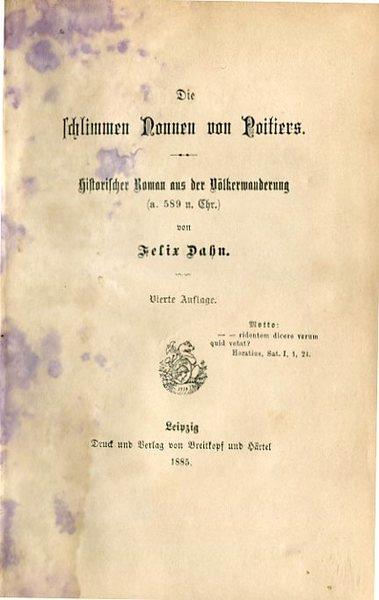 Die schlimmen Nonnen von Poitiers (solo volume IV) - Dahn Felix - copertina
