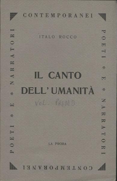 Il Canto Dell'Umanità - Italo Rocco - copertina