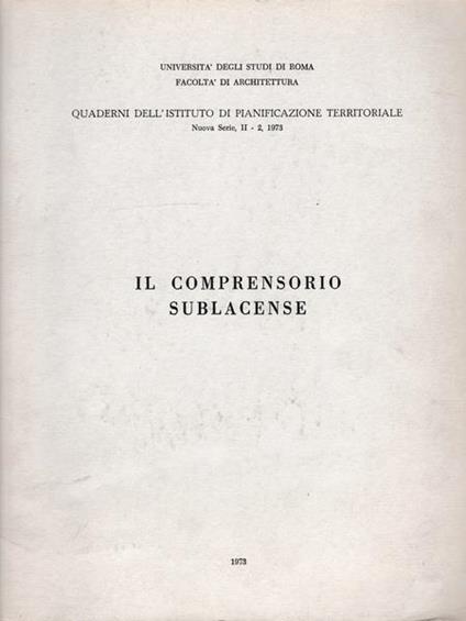 Il comprensorio sublacense - copertina