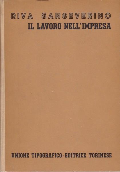 Il lavoro nell'impresa - Luisa Riva Sanseverino - copertina