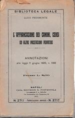 L' affrancazione dei canoni, censi ed altre prestazioni perpetue