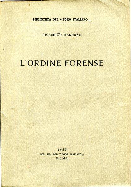 L' ordine forense - Gioachino Magrone - copertina