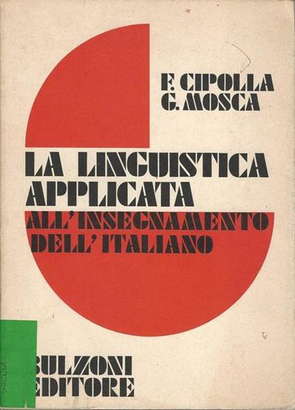 La Linguistica Applicata All'Insegnamento Dell'Italiano - F. Cipolla - copertina