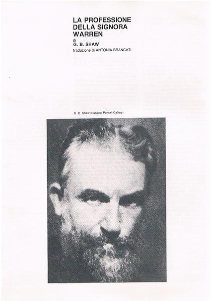 La Professione Della Signora Warren - copertina