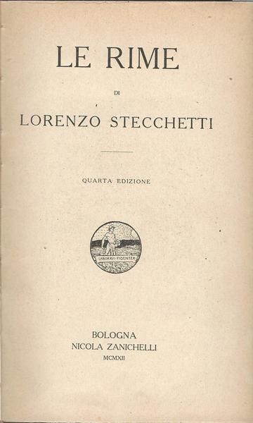 Le Rime - Lorenzo Stecchetti - copertina