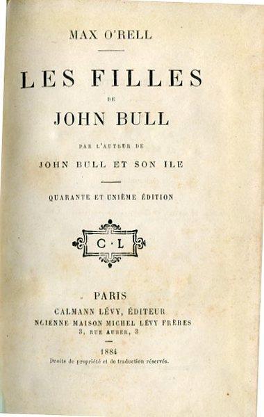 Les filles de John Bull - Max ò Rell - copertina