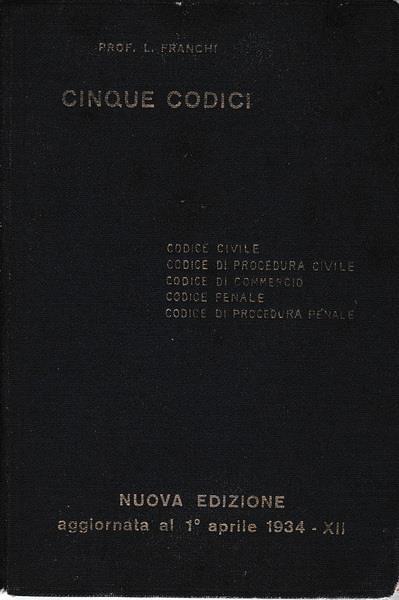 Cinque Codici - Luigi Franchi - copertina