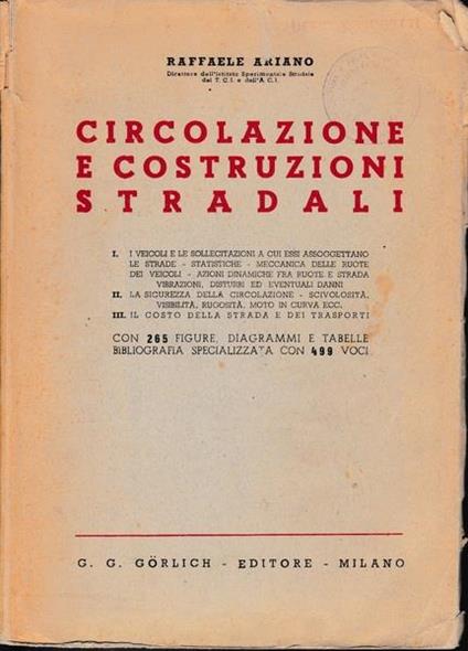 Circolazione e Costruzioni Stradali - Raffaele Ariano - copertina