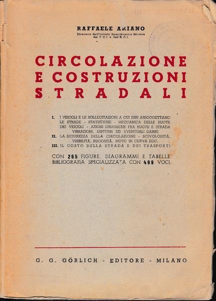 Circolazione e Costruzioni Stradali - Raffaele Ariano - copertina