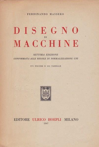 Disegno di macchine - Ferdinando Massero - copertina