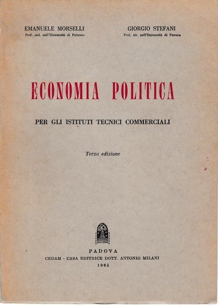 Economia politica - Emilio Morselli - copertina
