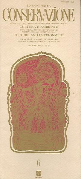 Edizioni Per La Conservazione. Anno I N.6 - copertina