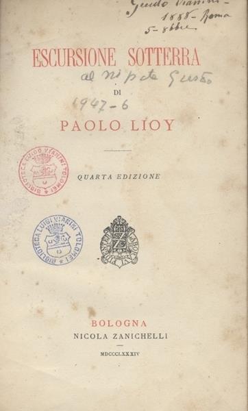 Escursione Sottoterra - Paolo Lioy - copertina