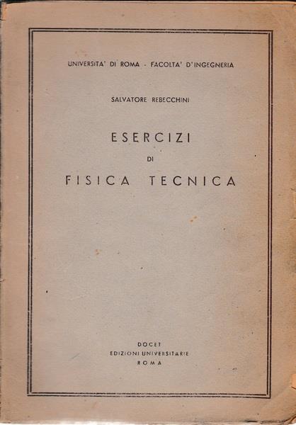 Esercizi di Fisica tecnica - S. Rebecchini - copertina