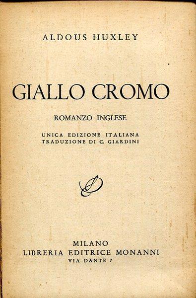 Giallo cromo - Aldous Huxley - copertina
