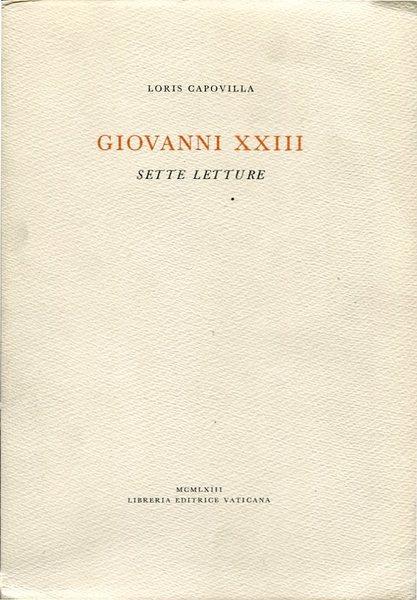 Giovanni XXIII. Sette letture - Loris F. Capovilla - copertina