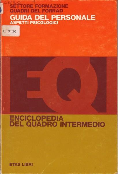 Guida del personale. Aspetti psicologici - copertina