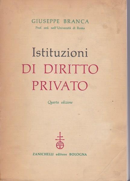Istituzioni di Diritto Privato - Giuseppe Branca - copertina