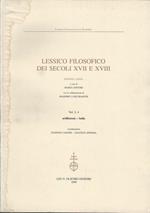 Lessico Filosofico Dei Secoli Xvii E Xviii. Sezione Latina. Volume I,4