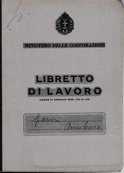 Libretto di lavoro - copertina