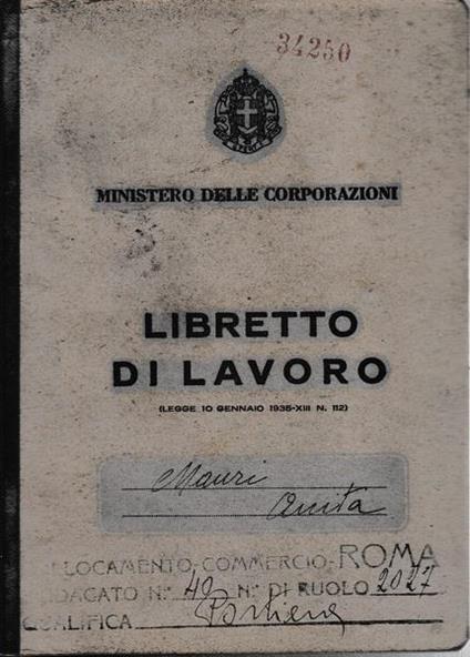 Libretto di lavoro - copertina