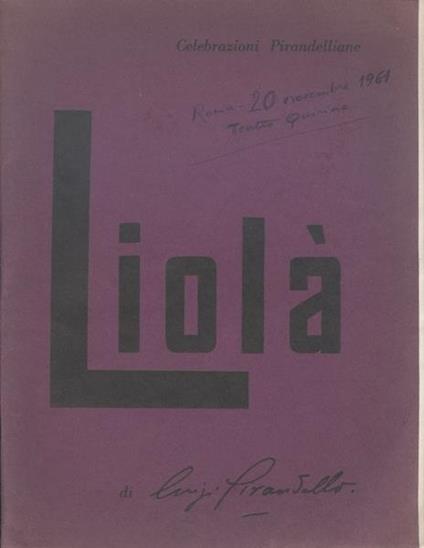 Liolà - Luigi Pirandello - copertina