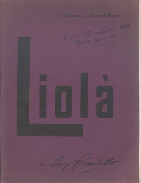 Liolà - Luigi Pirandello - copertina