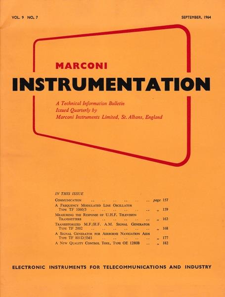 Marconi instruments. A Technical Information Bulletin.Vol. 9. N. 7. Sett. 1963