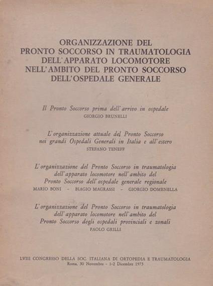Organizzazione del pronto soccorso in traumatologia (...) - copertina