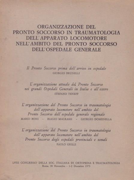 Organizzazione del pronto soccorso in traumatologia (...) - copertina