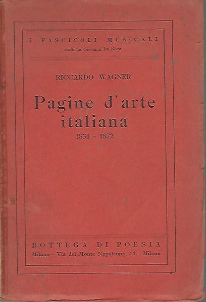 Pagine D'Arte Italiana. 1834-1872 - Richard Wagner - copertina
