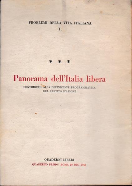 Panorama dell'Italia libera - copertina