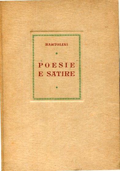 Poesie e satire - Luigi Bartolini - copertina