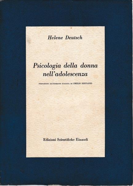 Psicologia delle donne nell'adolescenza - Helene Deutsch - copertina