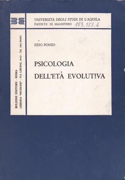 Psicologia dell'età evolutiva - Ezio Ponzo - copertina