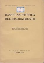 Rassegna storica del Risorgimento. XXXIX. II-II. Aprile-Settembre 1952