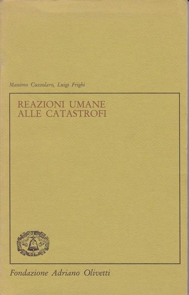 Reazioni umane alle catastrofi - Massimo Cuzzolaro - copertina