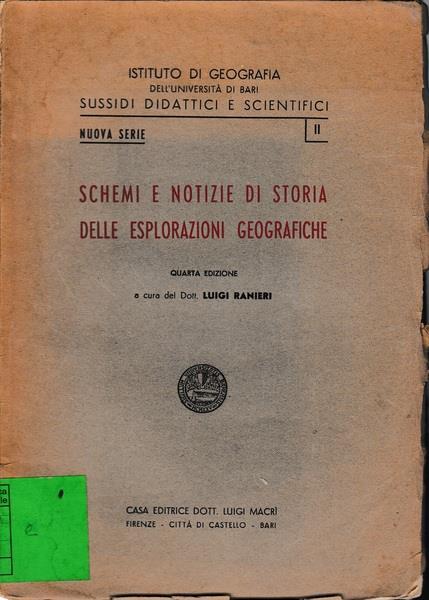 Schemi e notizie di storia delle esplorazioni geografiche - copertina