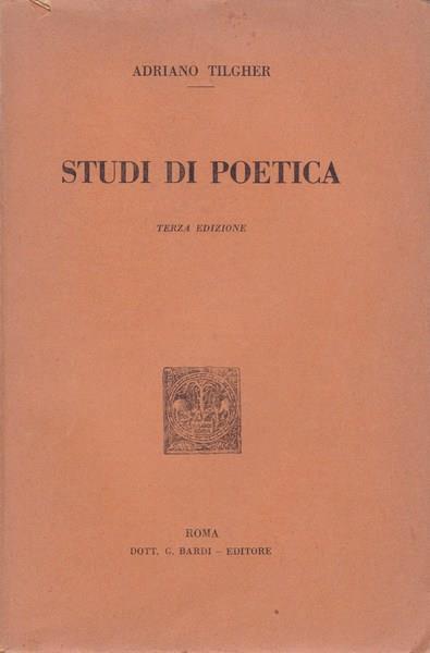 Studi di poetica - Adriano Tilgher - copertina