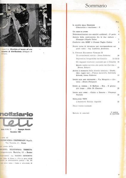 Teti Notiziario. Rassegna Mensile. Anno Iv. N. 11. Nov. 1962 - copertina