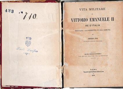 Vita militare di Vittorio Emanuele II re d'Italia - Oscar Pio - copertina
