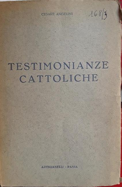 Testimonianze cattoliche - Cesare Angelini - copertina