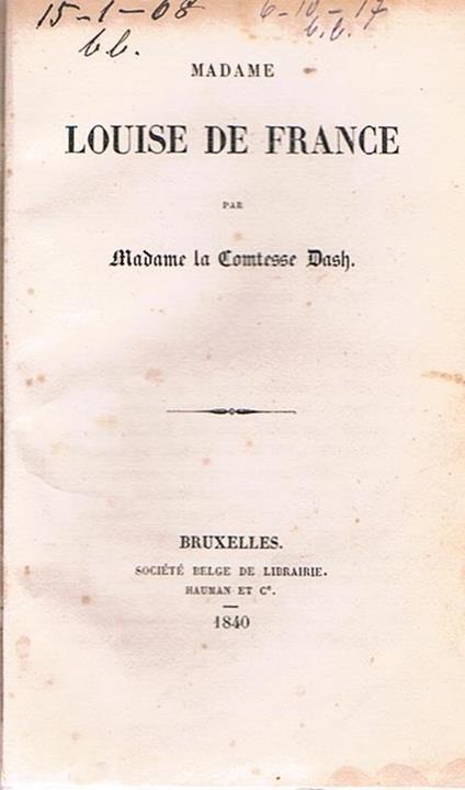 Madame Louise de France - copertina