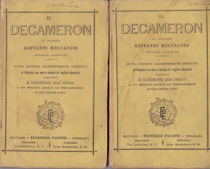 Decameron - Giovanni Boccaccio - copertina