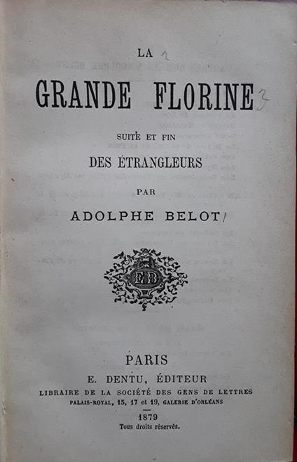 grande florine - Adolphe Belot - copertina