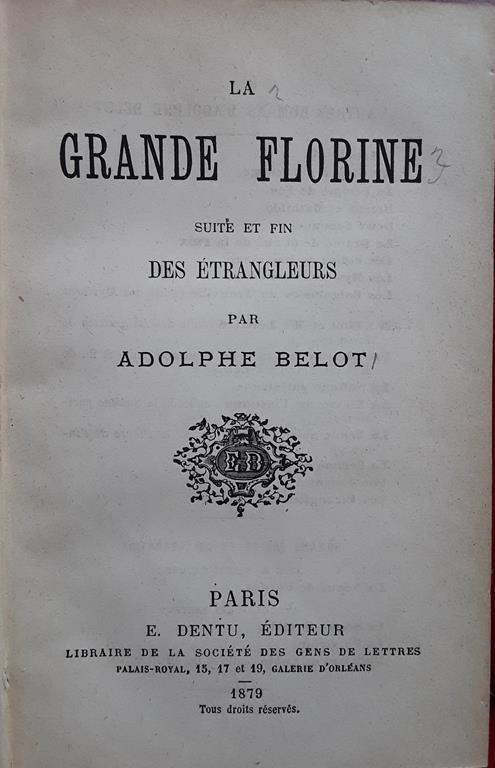 grande florine - Adolphe Belot - copertina